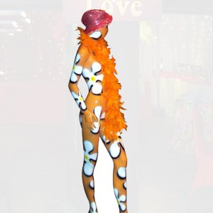 Mannequin fleuri orange